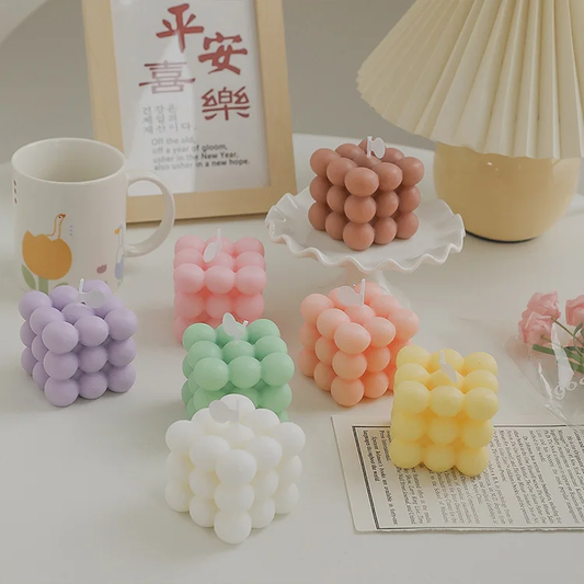Cube bubble candle