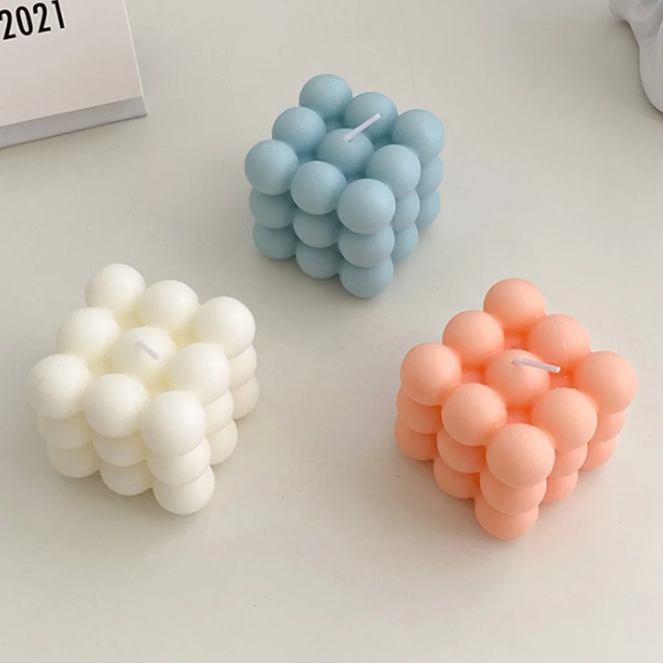 Cube bubble candle