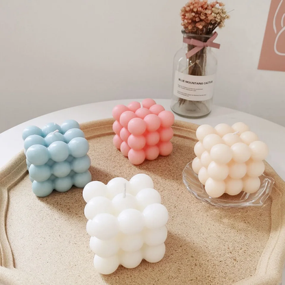 Cube bubble candle