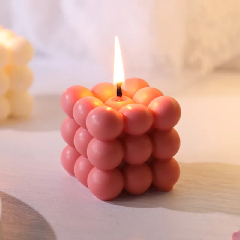 Cube bubble candle