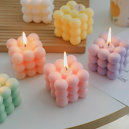 Cube bubble candle