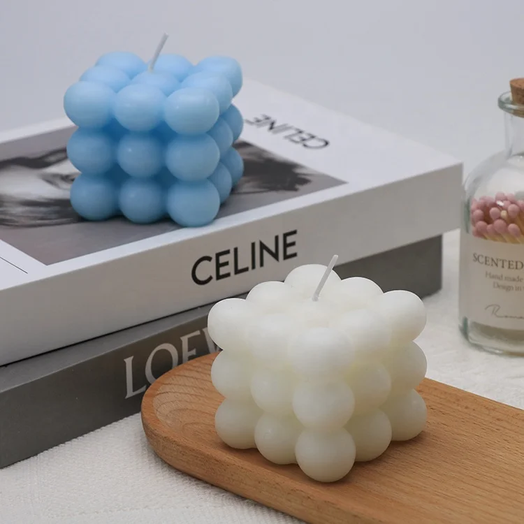 Cube bubble candle