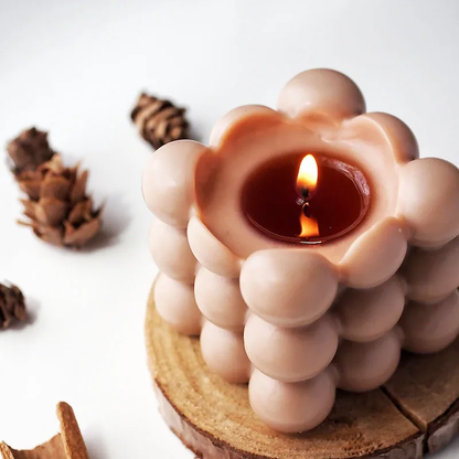 Cube bubble candle