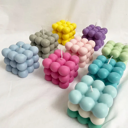 Cube bubble candle