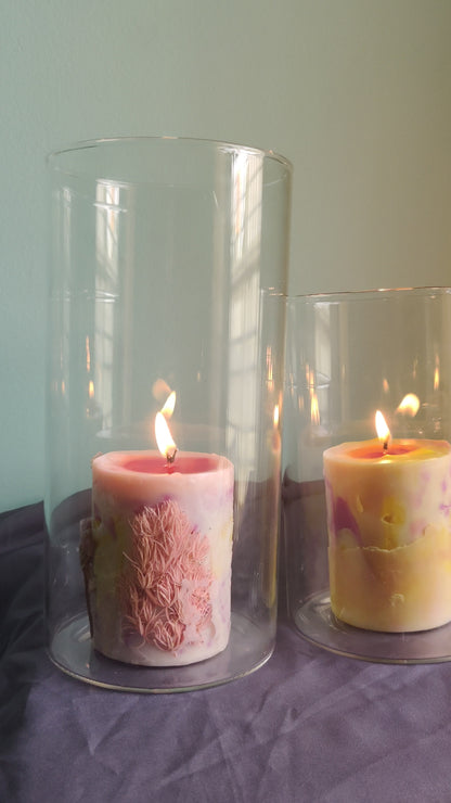 Glass jar candle with lid