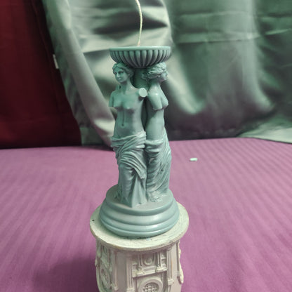 Roman lady statue candle