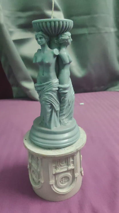 Roman lady statue candle